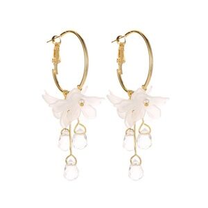 *OLESIA* Gold Flower Pendant Fashion Earrings